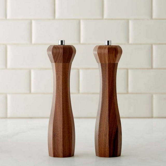 Williams-Sonoma Octagonal Walnut Wood Salt & Pepper Mill (Set of 2)