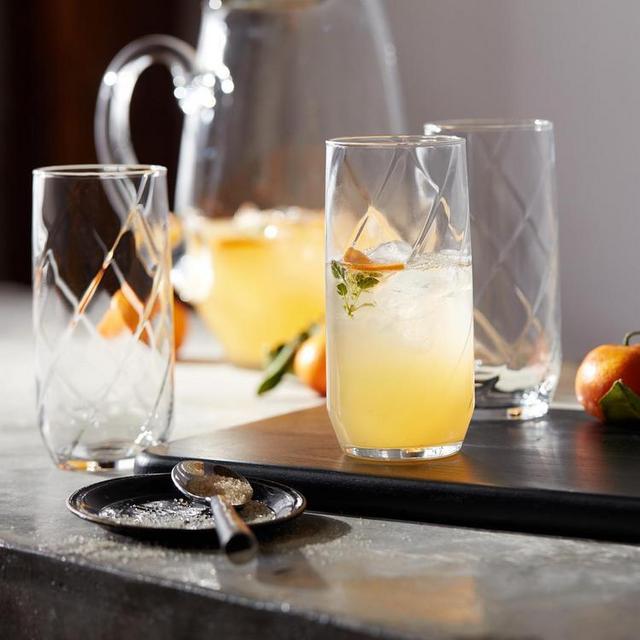 Libbey Diamond Swirl Tumbler Glasses, Set of 12