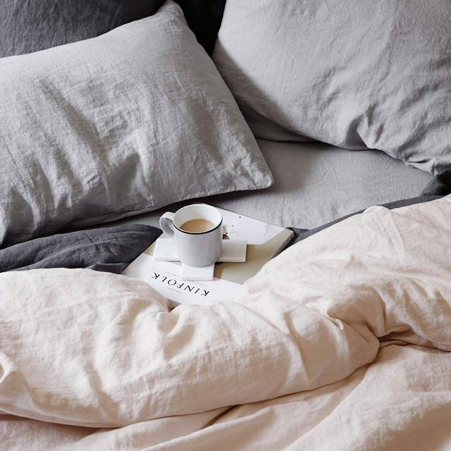 Cultiver Linen Duvet Cover Set in Blush