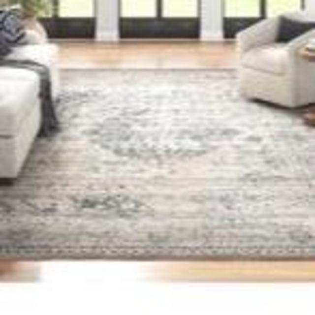 Lapointe Oriental Area Rug in Dark Blue/Beige/Cream