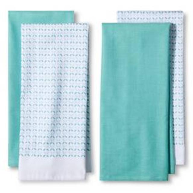 Product description page - Flour Sack Kitchen Towel - Blue Geo (4 Pack) - Room Essentials™