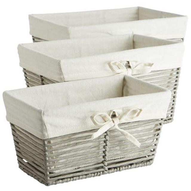 Gray Paper Rope Basket Set