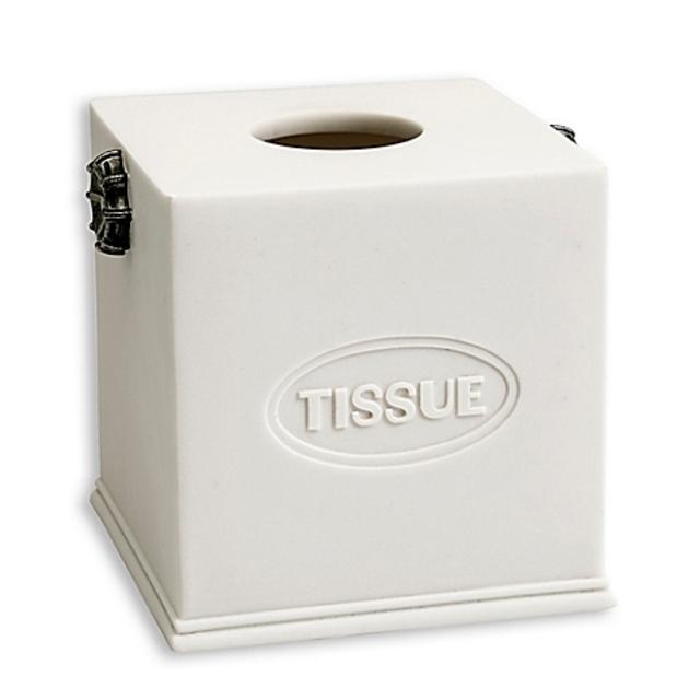 Allure Faucet "Tissue" Boutique Tissue Box Cover in White