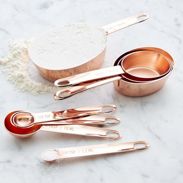 Williams Sonoma Copper Nesting Measuring Cups & Spoons