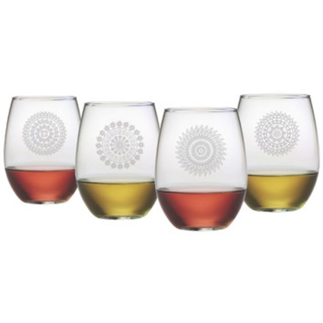 Mandalas Stemless 21 oz. Wine Glass by Susquehanna Glass