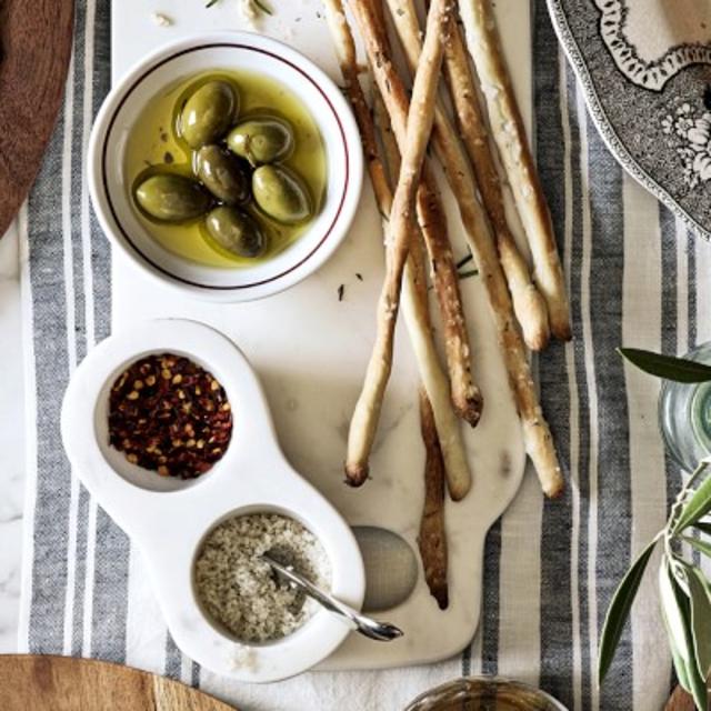 Marble Double Condiment Bowls