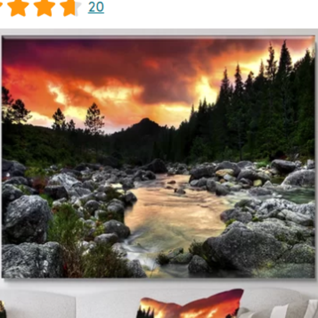 'Rocky Mountain River at Sunset' Photograph