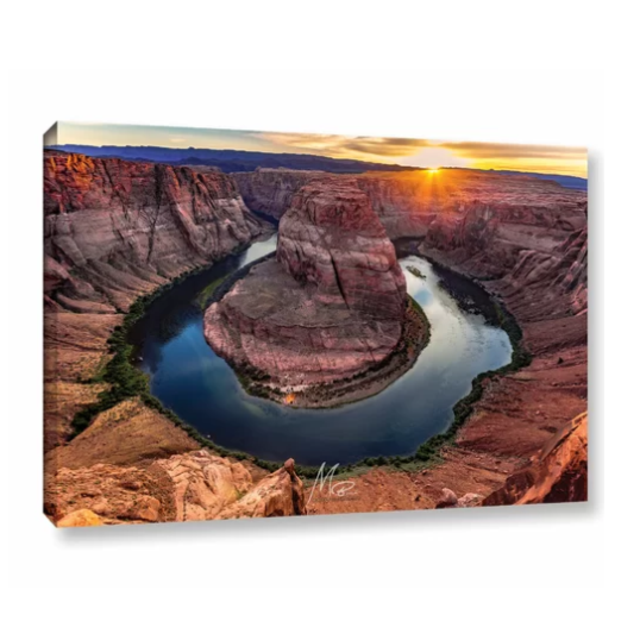'Sunset at Horseshoe Bend' Photographic Print on Wrapped Canvas