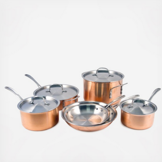 Tri-Ply Copper 10-Piece Cookware Set