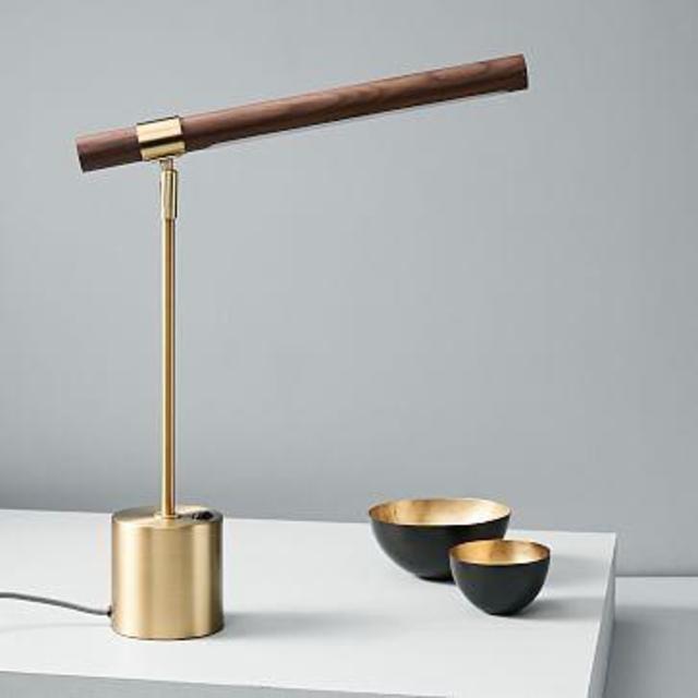 Linear Wood LED Table Lamp + USB
