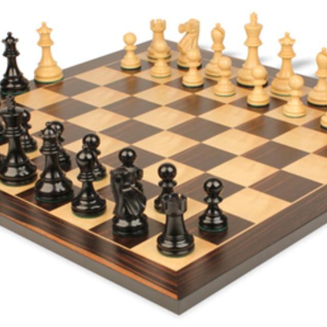 Deluxe Chess Set with Macassar Chess Board