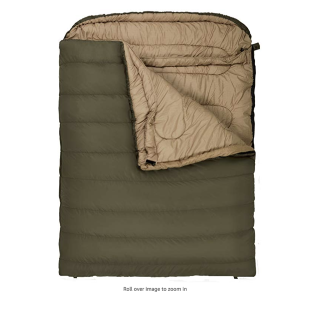 TETON Sports Mammoth Queen-Size Double Sleeping Bag; Warm and Comfortable for Family Camping: Green Taffeta