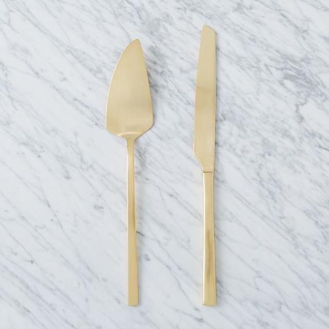 Gold Cake + Knife Set