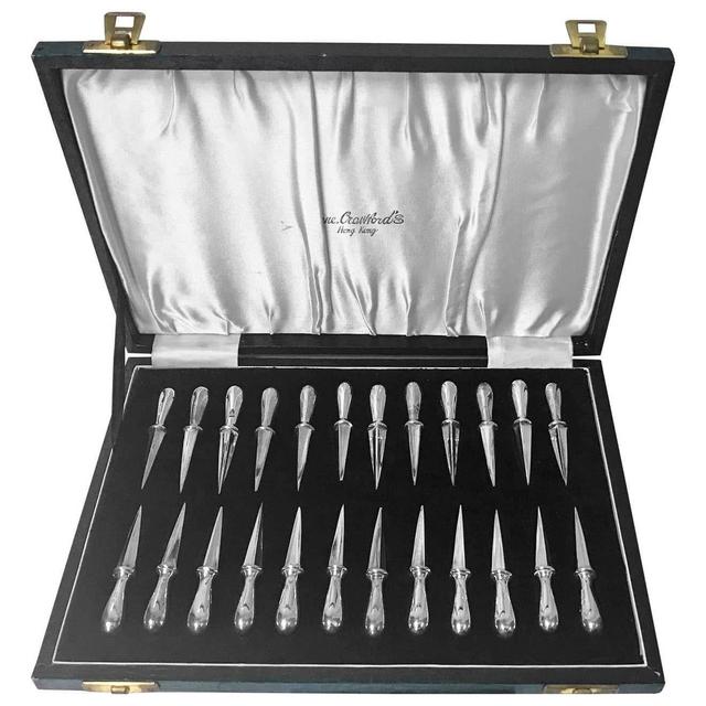 Circa 1920, 24 Cocktail Sticks Hors d'Oeuvres Picks Original Box, James Dixon