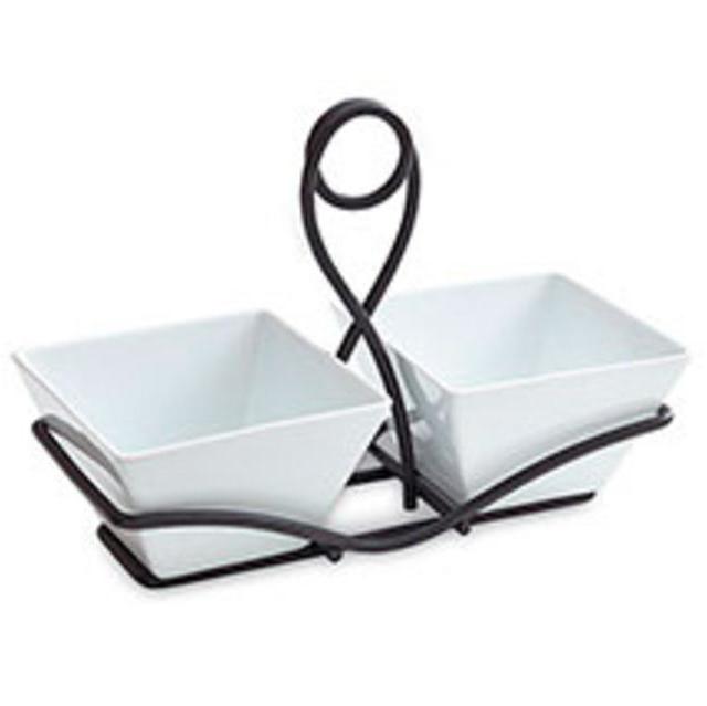 Small Square Bowls & Caddy Set