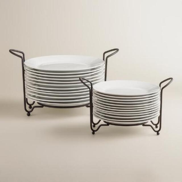 Porcelain Plates Sets with Space-Saving Racks