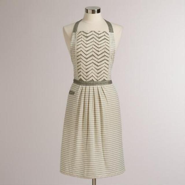 Striped Twill Chevron Apron