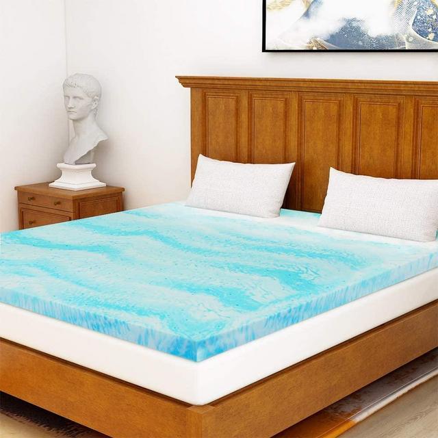 Mattress Topper Queen, Gel Memory Foam Mattress Topper for Queen Size Bed, 2 Inches