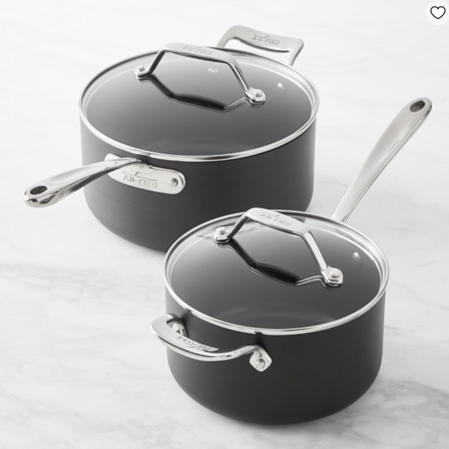 All-Clad Essentials Nonstick Sauce Pans, Set of 2