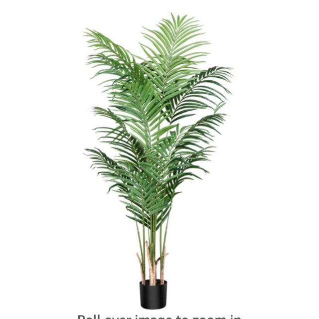 CROSOFMI Artificial Areca Palm Plant 4.6Feet Fake Palm Tree with 15 Leaves Faux Yellow Palm in Pot for Indoor Outdoor House Home Office Modern Decoration Perfect Housewarming Gift