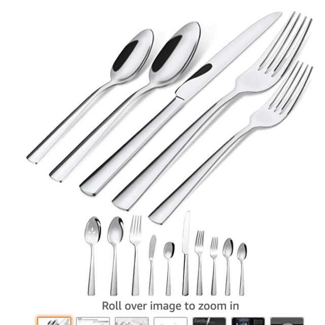 Brightown 45-Piece Silverware Flatware Cutlery Set in Ergonomic Design Size and Weight, Durable Stainless Steel Tableware Service for 8, Dishwasher Safe