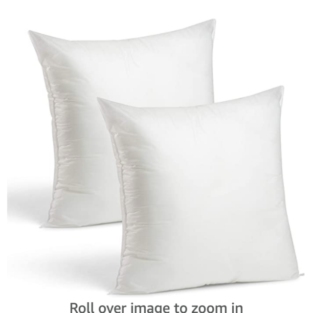 Set of 2-24 x 24 Premium Hypoallergenic Stuffer Pillow Inserts Euro Sham Square Form Polyester, Standard/White - Made in USA