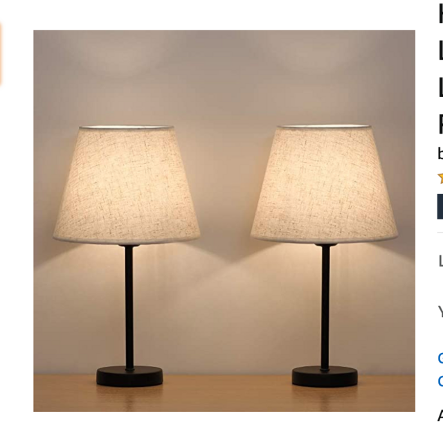 HAITRAL Bedside Table Lamps - Small Nightstand Lamps Set of 2 with Fabric Shade Bedside Desk Lamps for Bedroom, Living Room, Office, Kids Room, Girls Room, Dorm 15 Inches - Black
