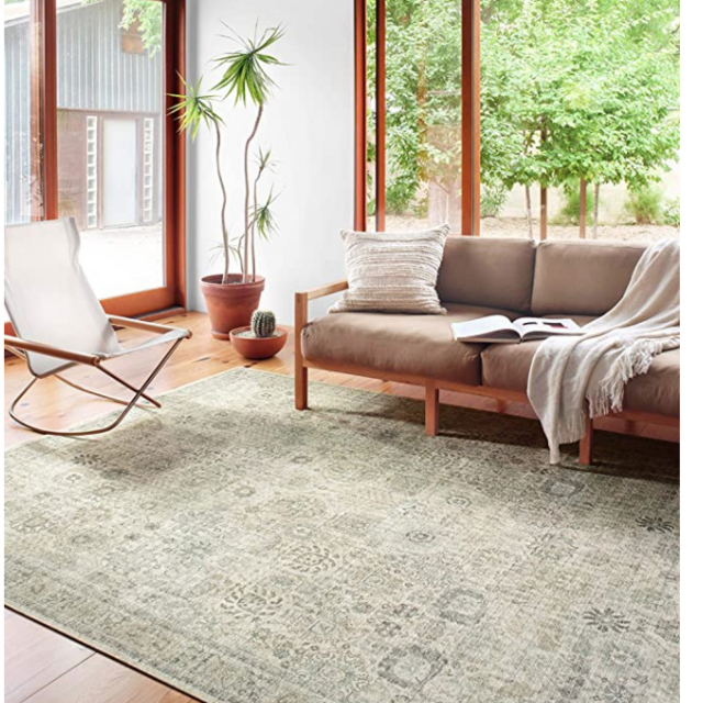 Loloi ll Skye Collection Area Rug, 7'-6" x 9'-6", Natural/Sage