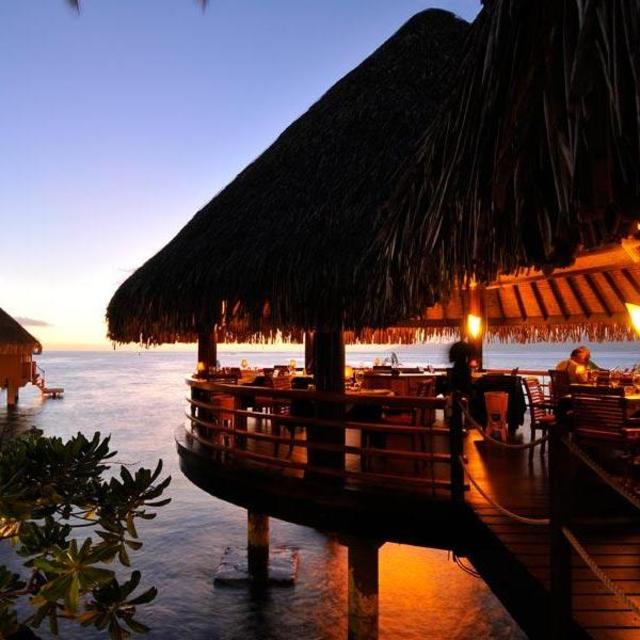 Honeymoon dinner at Le Lotus Restaurant in Tahiti