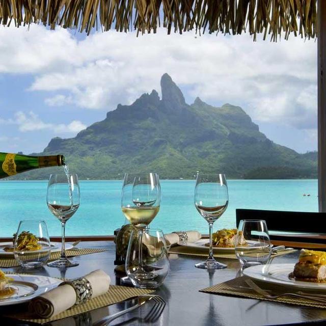 Honeymoon dinner at Jean-Georges Vongerichten’s Lagoon Restaurant at The St. Regis in Bora Bora
