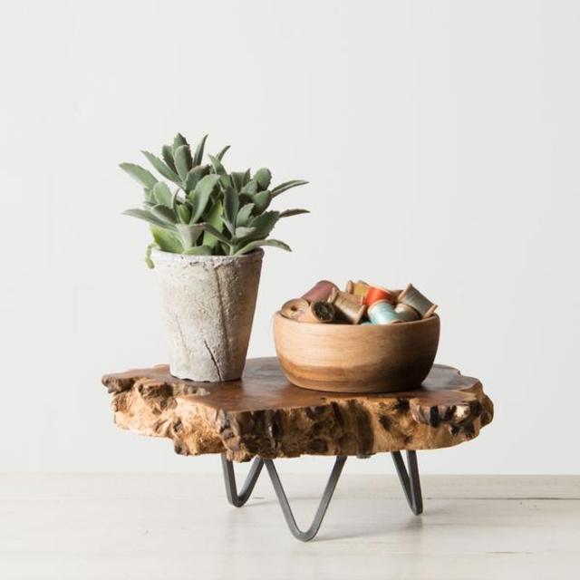 Wood Slab Pedestal