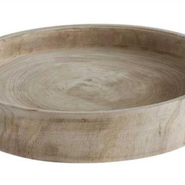 Decorative Hand-Carved Wood Tray