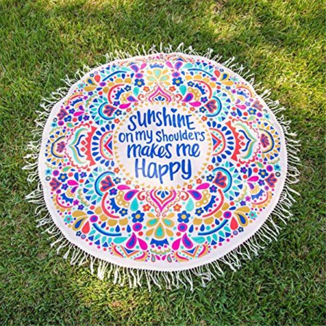 KING DO WAY Round Mandala Tapestry Beach Towel