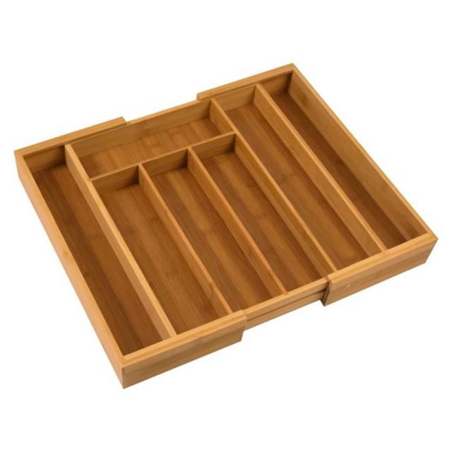 Honey-Can-Do Bamboo Expandable Cutlery Tray - Bamboo
