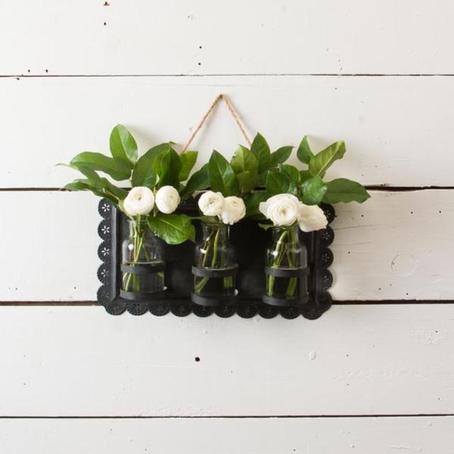 Hanging Tin Frame with Jars