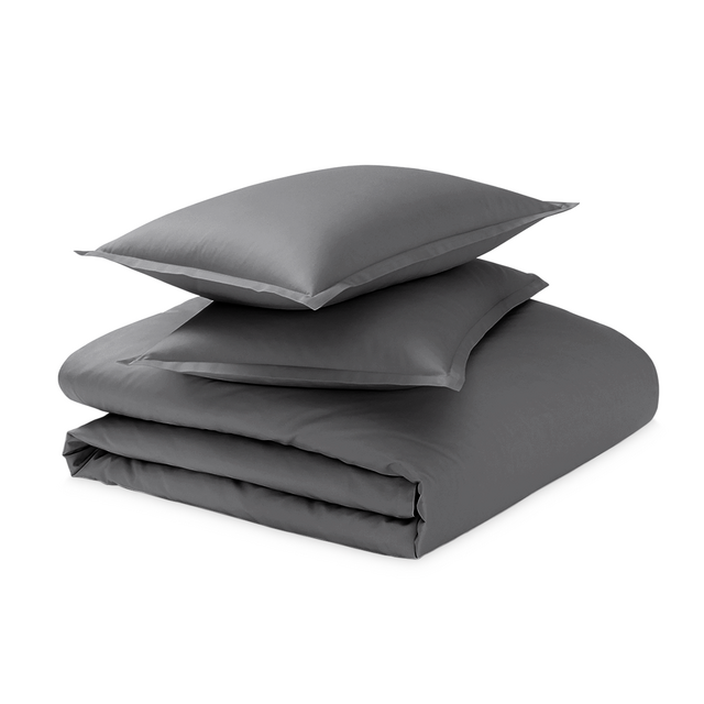 Percale Duvet Cover & Shams Set - King, Slate