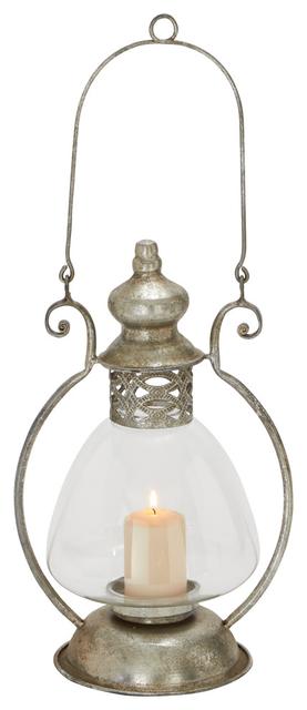 Vintage Themed Metal Glass Lantern