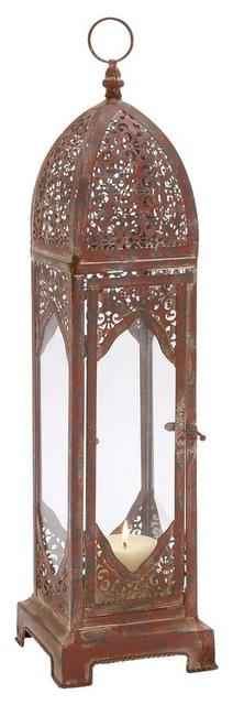 Vintage Art Deco Metal Lantern, Red