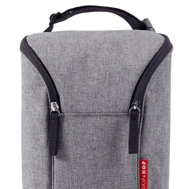 Grab & Go Double Bottle Bag - plain gray