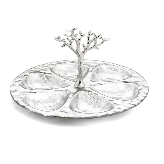 Tree Of Life Glass 6 Compartment Plate