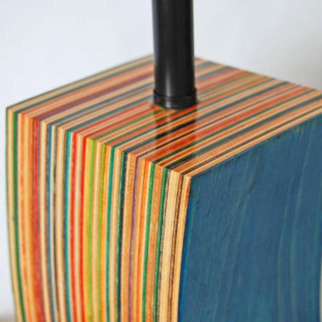 Lamp Made from Repurposed Skateboards