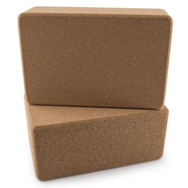 Peace Yoga® Set of 2 Cork Wood Yoga Blocks - Choose Your Size