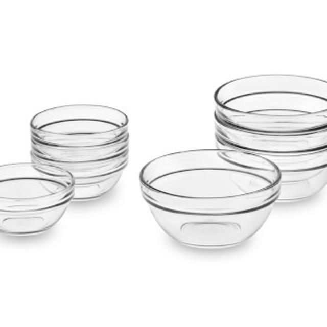 Glass Prep Mixing Bowls, Set of 8