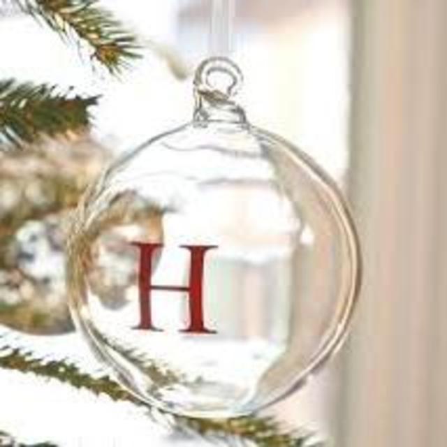 Monogrammable Glass Globe Ornament