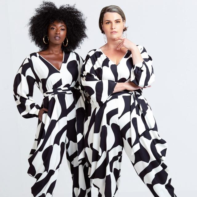 White V Neck Wide Sleeve Slouch Jumpsuit- JIBRI