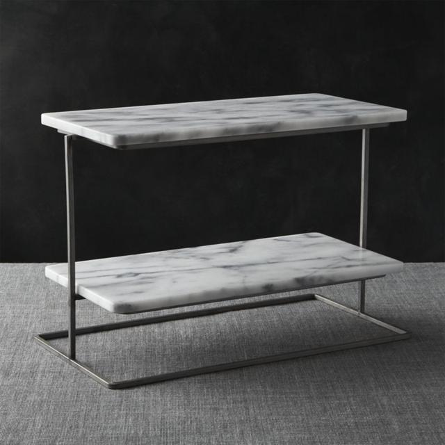French Kitchen Marble 2-Tier Server