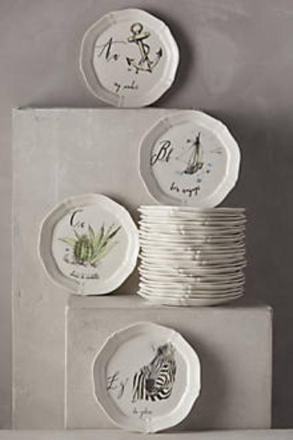 Calligrapher Canape Plate A-Z