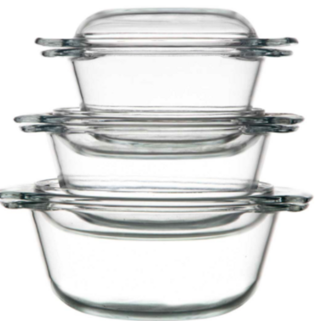 Set of 3 Pyrex Roasting Dishes סט 3 רוסטרים זכוכית