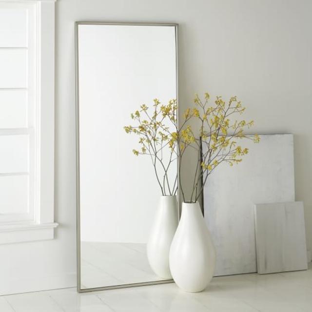 Metal Framed Floor Mirror - Rose Gold