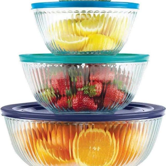 Pyrex 8 Piece Ribbed Bowl